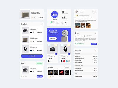 Electis - E-Commerce Component clean component dipa inhouse ecommerce electronics mobile app modern motion graphics online store product design saas shopping startup