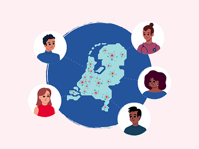 Network of people animation character characters doctor doctors dutch explainer gif illustration medical motion motion graphics nederland netherlands network people