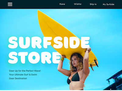 SURFSIDE STORE E-COMMERCE WEBSITE Custom Photoshop Template beach branding e commerce eco graphic design landing page ocean online store photoshop psd template sea shop surf swim template ui uiux web template webpage website