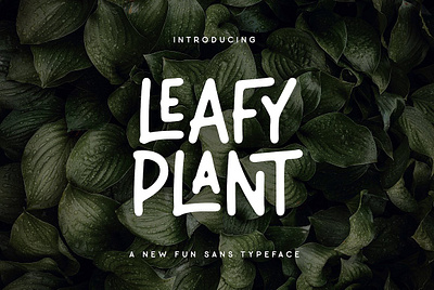 Leafy Plant Fun Typeface banana leaf banana leaves banana palm fern font fresh font green green font green leaf green leaves greenery leafy greens leafy vegetable monstera palm philodendron plant plantation rounded edges rounded font rounded sans serif