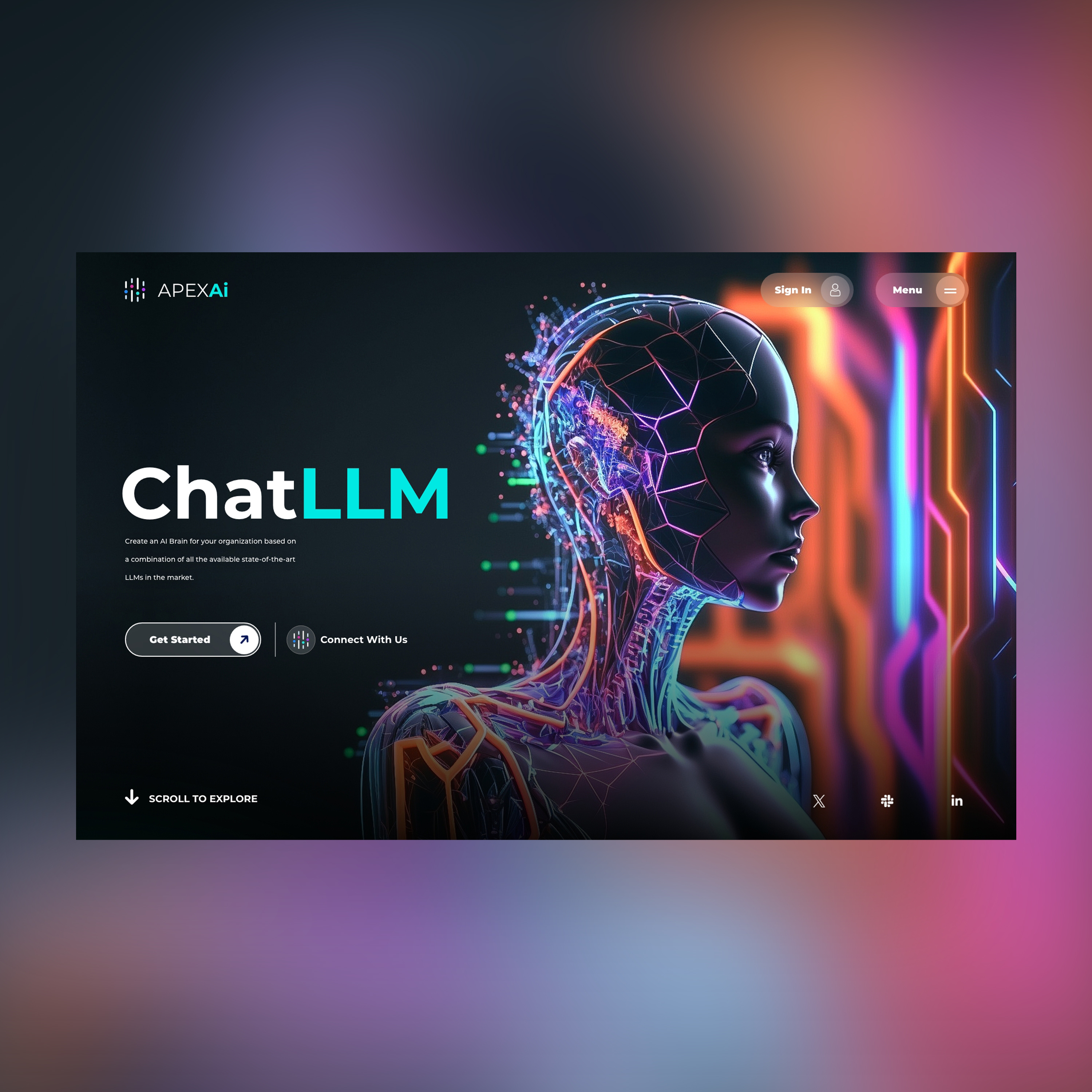 ApexAi - Chat LLM Web Ui Landing Shot ai branding chatgpt design graphic design illustration photography ui ui design ux ux design web design
