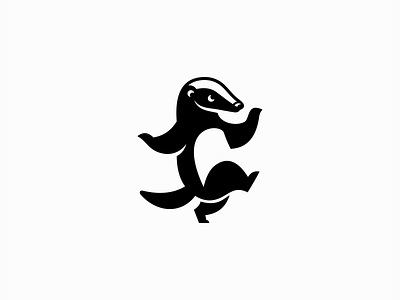 Dancing Badger Logo animal badger branding cartoon dance design emblem entertainment icon identity illustration joy kids logo mark mascot negative space sports symbol vector