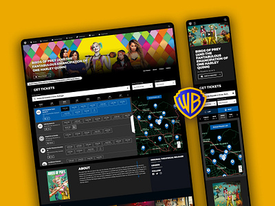 Warner Bros. - Get Tickets UXD buy tickets dashboard design landing page mobile design movie purchse tech holding ticket purchase ui unser interface ux uxd waner bros website