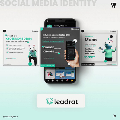 We closely analysed our client, @leadrat_official , branding graphic design product design