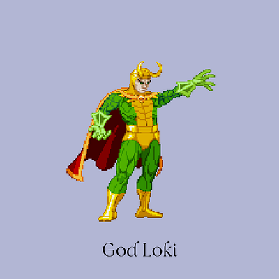 God Loki batman dc ironman loki marvel pixel art superhero thor