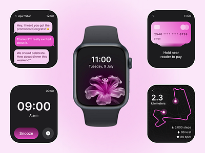 Smart Watch 2024 alarm app boost boost2024 credit card darkt theme message smart watch walking watch