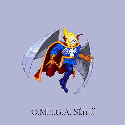 O.M.E.G.A. Skrull batman dc ironman marvel pixel art skrull spiderman superhero