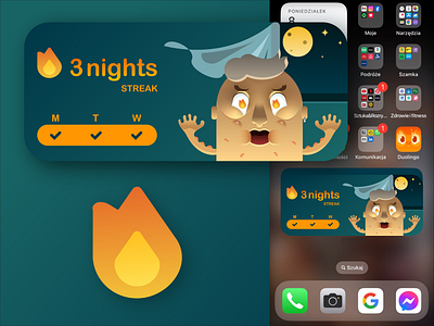 3 nights mosquito STREAK widget graphic design ui