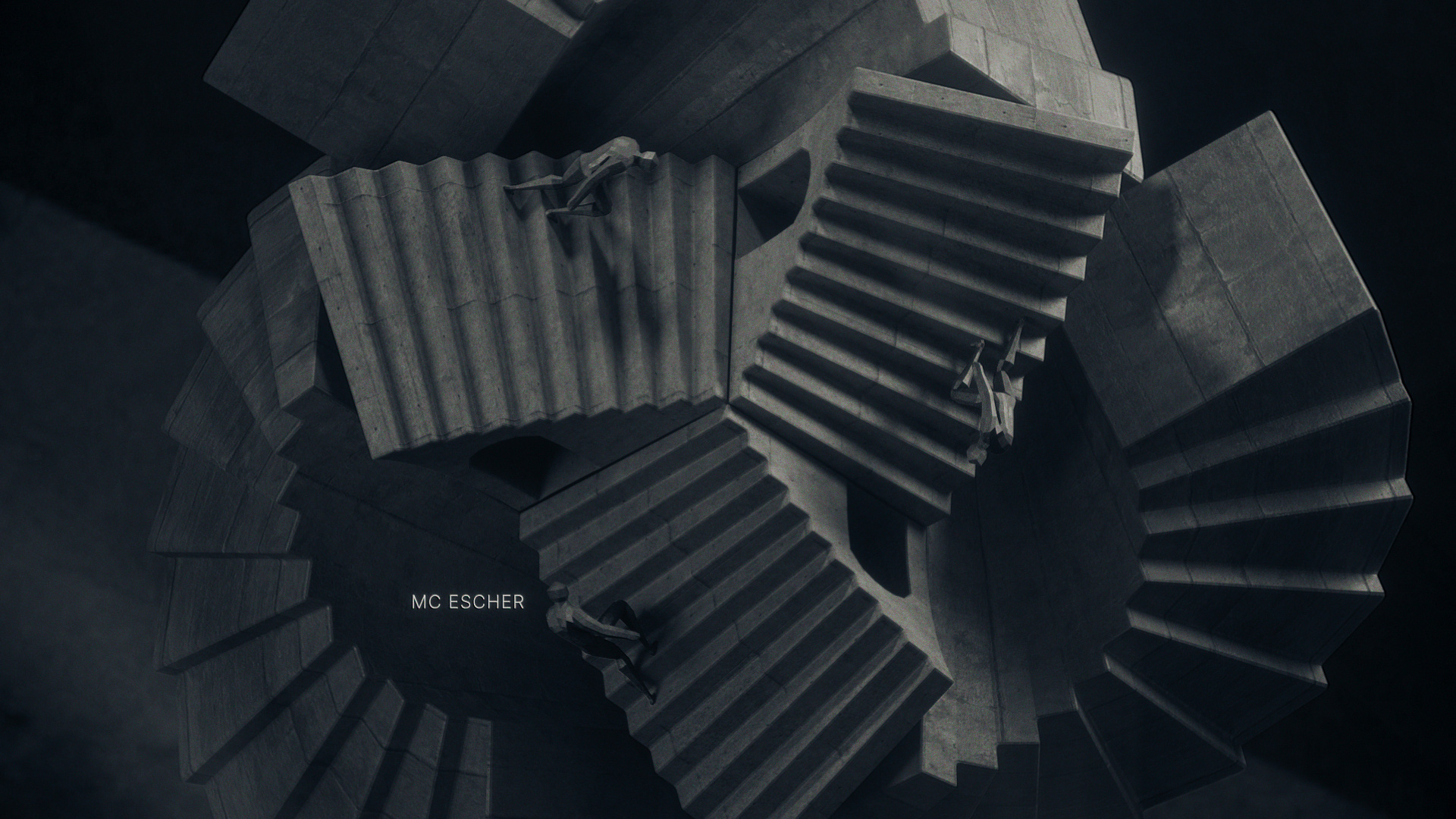 Trompe l'oeil 3d animation branding escher gif illusions loeil mobius motion graphics optical sequenece title trompe tv