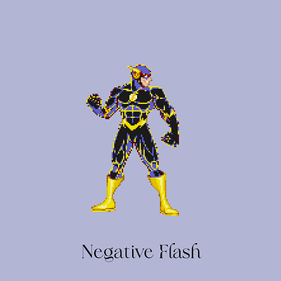 Negative Flash batman dc flash justice league marvel pixel art superhero