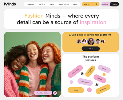 Fashion minds - platform about fashion animation ui ux web design