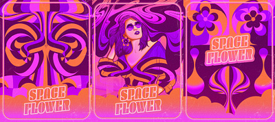 Space Flower 🌼🌻🌸 design digi digitalart flowers graphic design illustration poster space age spychedelic synthwave