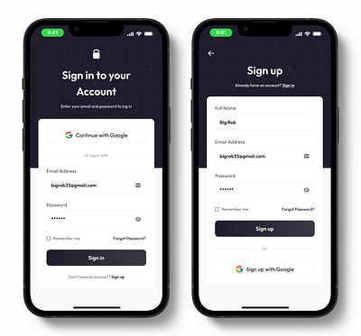 Sign-in/Sign-up screen