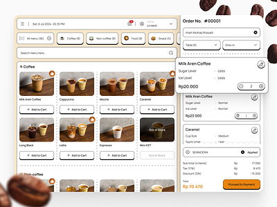 UI POS System for Coffee Shop coffee coffee shop pos pos system ui ui design web