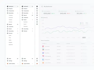 Collapsable Sidebar app web bar crm crm management design nav navigation bar sidebar ui ui design ux ux design web design web ui