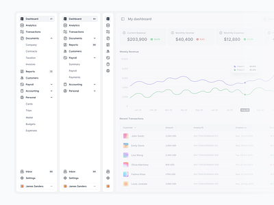 Collapsable Sidebar app web bar crm crm management design nav navigation bar sidebar ui ui design ux ux design web design web ui