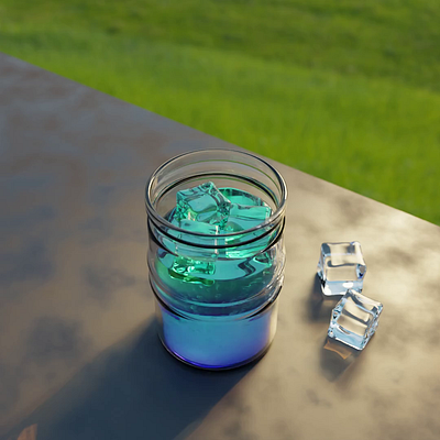 Glass and Liquid Animation 3d animation blender icon animation motion graphics