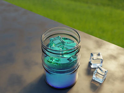 Glass and Liquid Animation 3d animation blender icon animation motion graphics