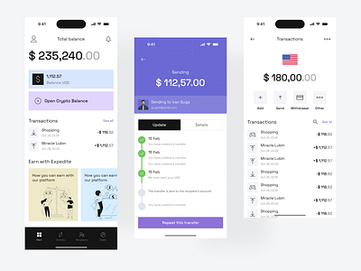 Financial mobile app bank app banking crypto wallet finance fintech fintech mobile fintech mobile app invest design investments ui ios finance transactions wallet balance