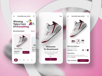 Shoe App UI Design app clothing design ecommerce minimal app design mobile app muabarakuix mubarak hossen piximbond shoe app shoe store shoes shop shopping shopping app shopping cart sneaker shop sports shoe store ui ux