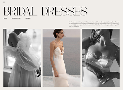 Ecommerce bridal qowns concept design webdesign