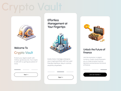 Crypto Vault Onboarding concept cypto onboarding ui user interface ux
