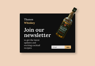 Newsletter Signup Modal branding figma graphic design modal ui web webdesign whiskey