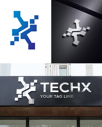 TechX Logo Design brand branding creative design graphic design icon inspire logo logo design logo inspire minimal tech techonology vector