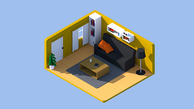 Living Room 3d animation motion graphics
