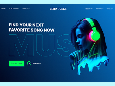 ECHO-Tunes music website design figma ui