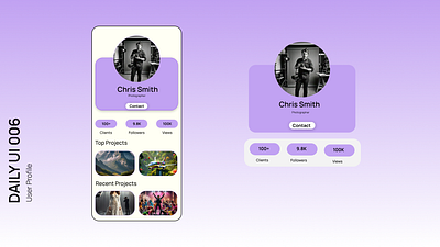 Daily UI 006 User Profile figma ui