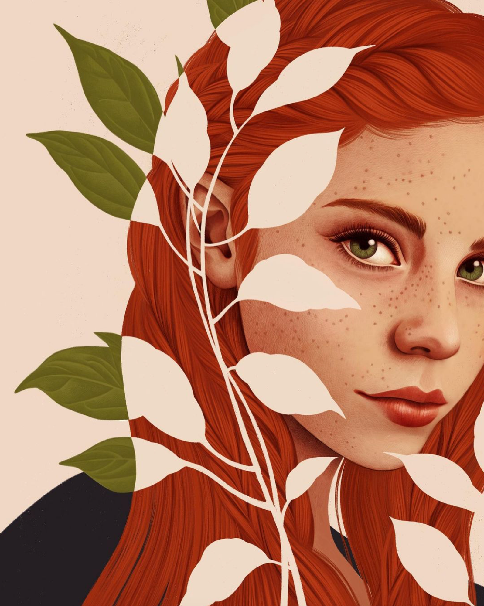 Anne of Green Gables book cover botanical digital folioart illustration mercedes debellard portrait publishing realist