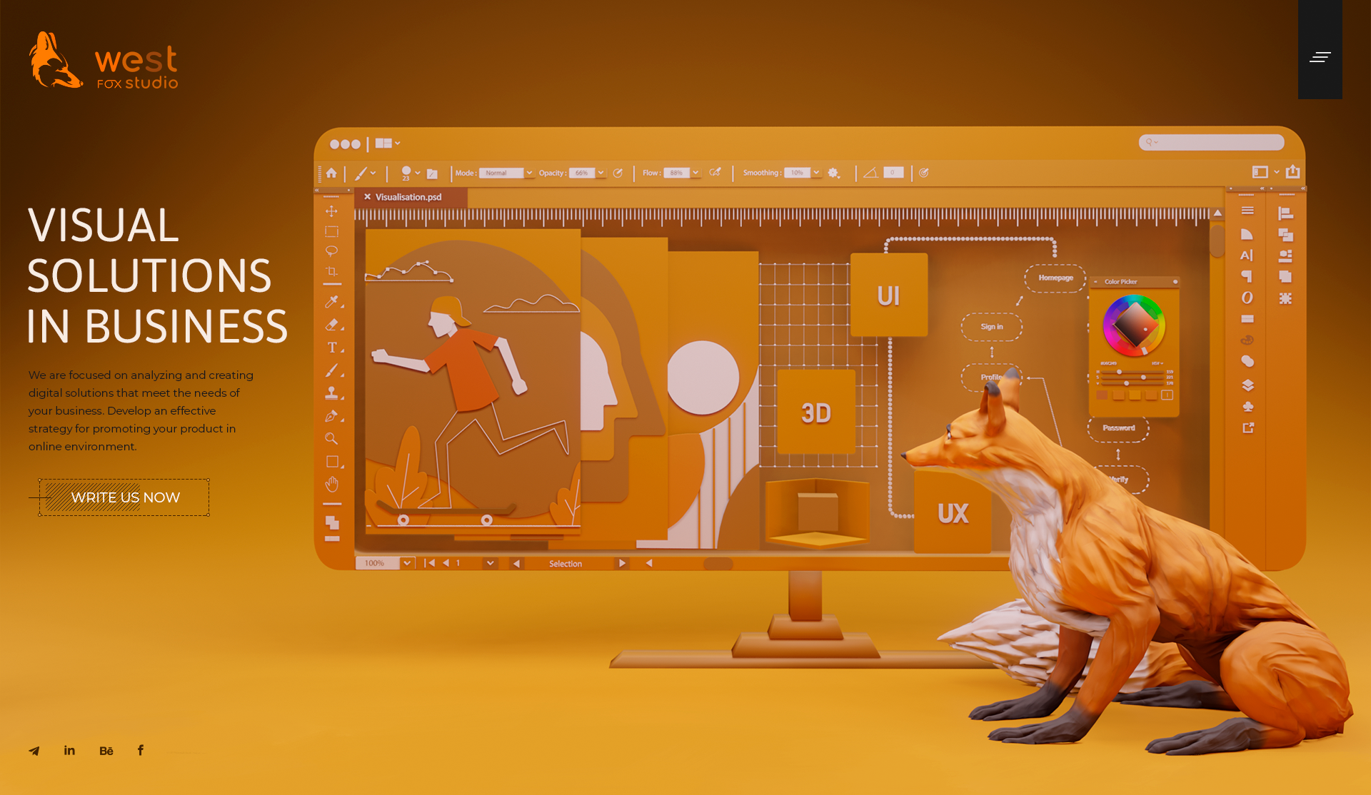 WestFoxStudio UI/UX Design 3d animation branding graphic design logo ui