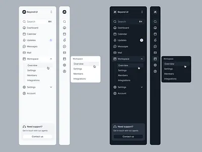 Side navigation menu beyond ui design system figma free ui kit menu menu ui nav navigation saas menu saas nav saas navigation side menu side menu ui side navigation