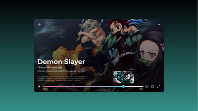 Daily UI #057 - Video Player 100 days ui challenge anime daily ui demon slayer design ui ui challenge ui design video player