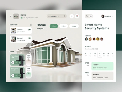 Smart Home Security Web App Design animation automation system graphic design home automation minimal monitoring motion graphics remote control security tool smart smart device smart home smart home alarm smart home app smart house smart service ui ui ux web app website design ui