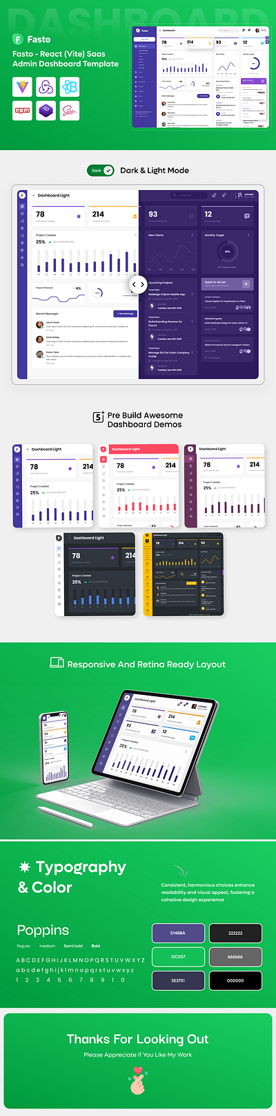 Fasto - React (Vite) Saas Admin Dashboard Template animation branding creative design graphic design illustration logo motion graphics product design template ui ui design uiux user experience user interface ux design web web design web development website