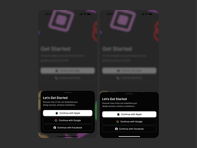 Getting Started / Sign Up Bottom Sheet apple bottom sheet branding challenge clean colorful daily dark design system download figma free minimal modal onboarding remix shapes sign up ui ui kit