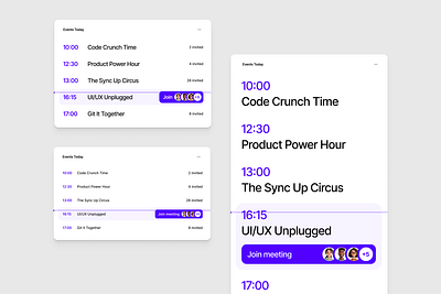 Calendar Widget for Dashboard app calendar custom dashboard date event meeting modular module product design scalable time ui widget