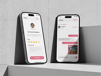 Qidzz — Personal chat and feedback form chat choice correspondence development feedback job search mobile mobile adaptation nannies nanny search no code no code development nocode platform recommendation ui ui desing uidesign user web design