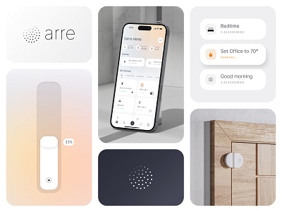 Arre Smart Home Visual Identity + UI app branding clean colour design gradient hue interface logo ui visual identity