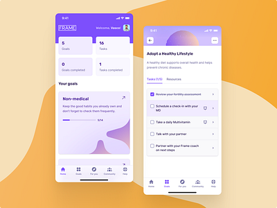 Frame • Action Items app backend digitalhealth frontend health healthcare product ui ui design uiux ux ux design webapp website