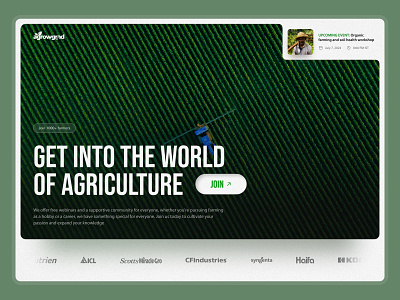 Website UI UX Design for Agriculture agriculture alev course design digital design studio event farmer figma interface landing page platform redesign toofan ui ux web design webinar website