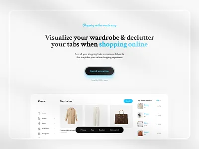 Website for Plugin to eCommerce Shopping alev cloth design digital design studio ecommerce fashion figma interface landing page platform plugin saas startup toofan ui ux wear web design weblow website