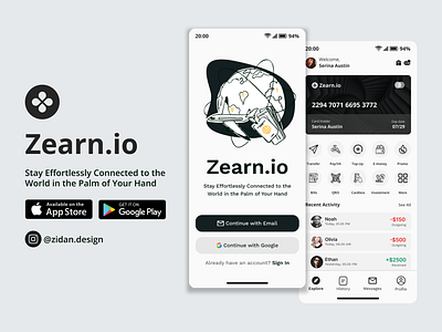 Zearn.io - E Wallet Mobile Design apps design mobile design ui ui design