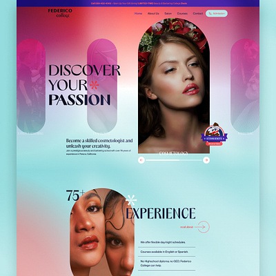 Federico College beauty brand branding college logo school site ui ux website