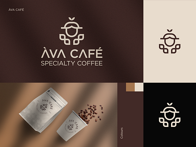 ÀVA CAFÉ brand identity branding cafe cafe branding cafe design cafe logo coffee coffee bean coffee branding coffee maker creative custom type emblem icon logo