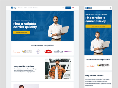 KleverCargo - Landing Page For Shippers design ui website