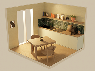 Cuisine 3D 3d 3d room 3d scene blender isometric motion graphics