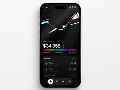 Futuristic Crypto Wallet App! 3d animation branding clean design fintech graphic design jitter minimal motion graphics spline ui